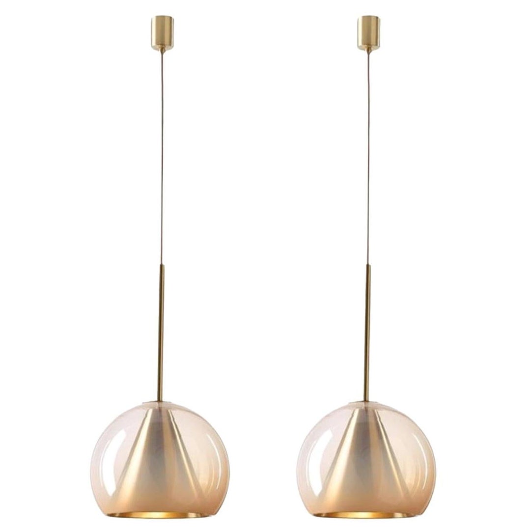 Set of 2 Big Neutral Nude Kono Pendant Lights by Dechem Studio