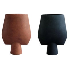 Set aus 2 großen Kugelvasen, quadratisch, von 101 Copenhagen