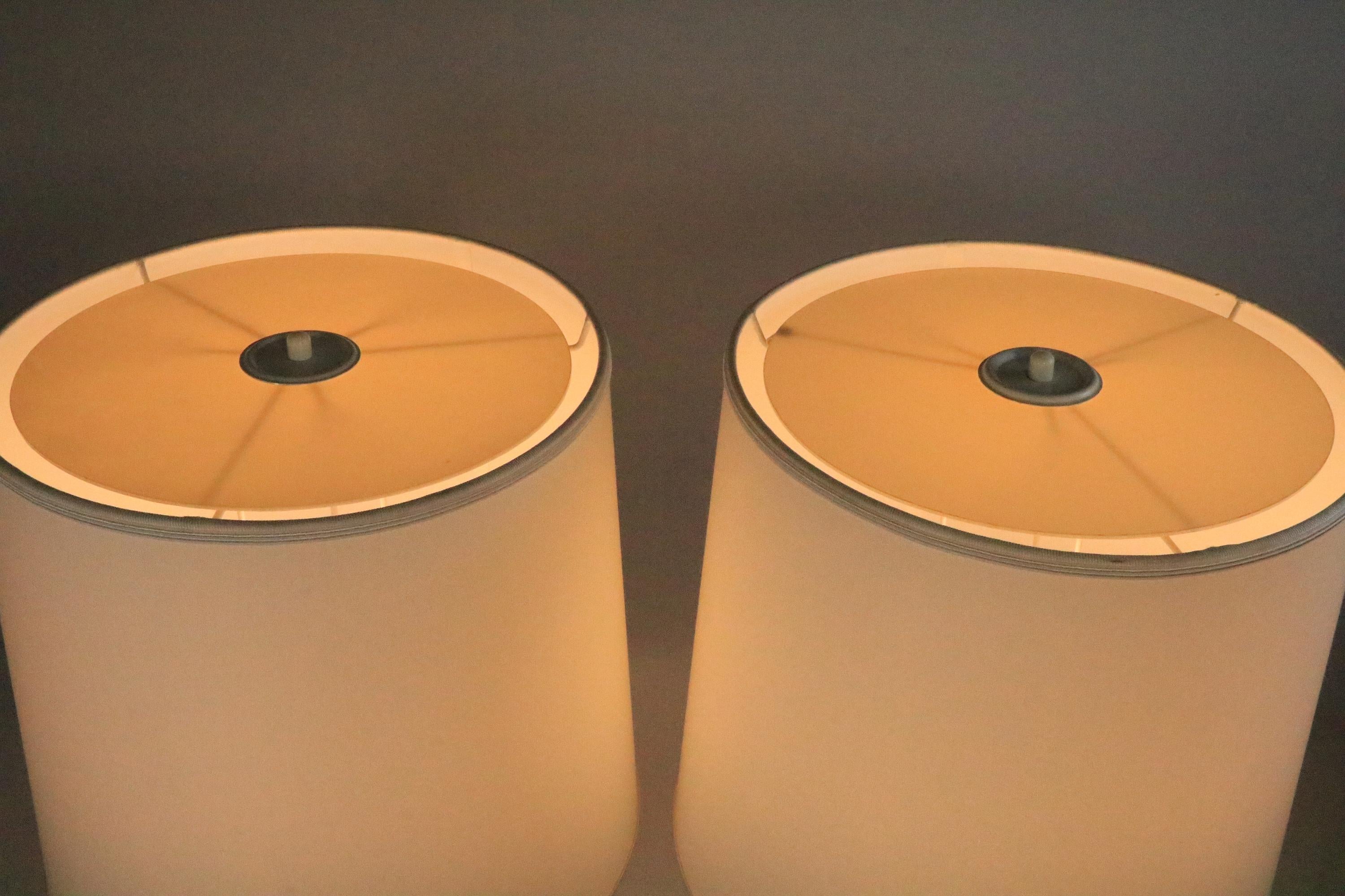 Set of 2 Big Table Lamps, Chrome, Germany, Original 1970s For Sale 6