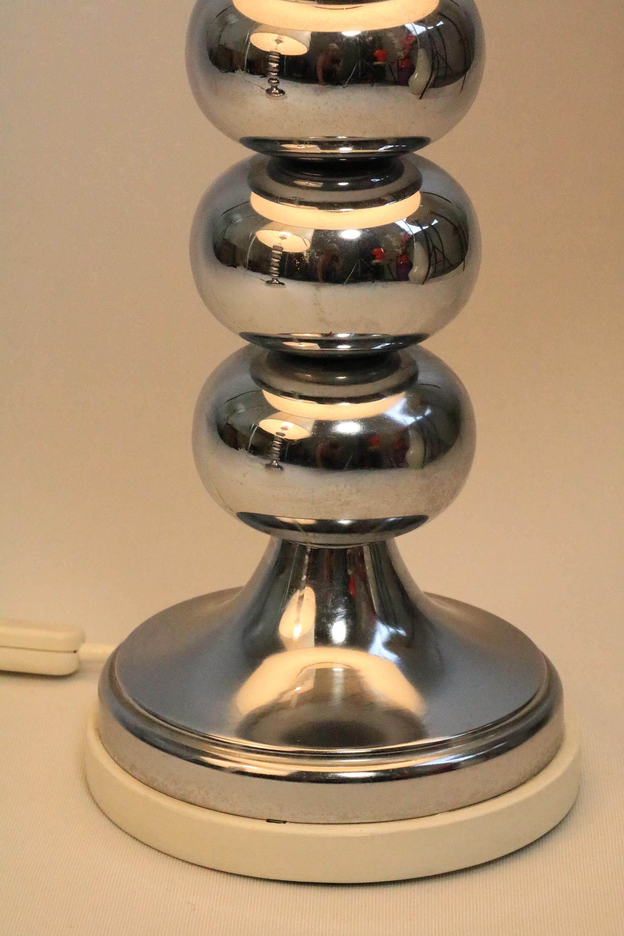 Set of 2 Big Table Lamps, Chrome, Germany, Original 1970s For Sale 2