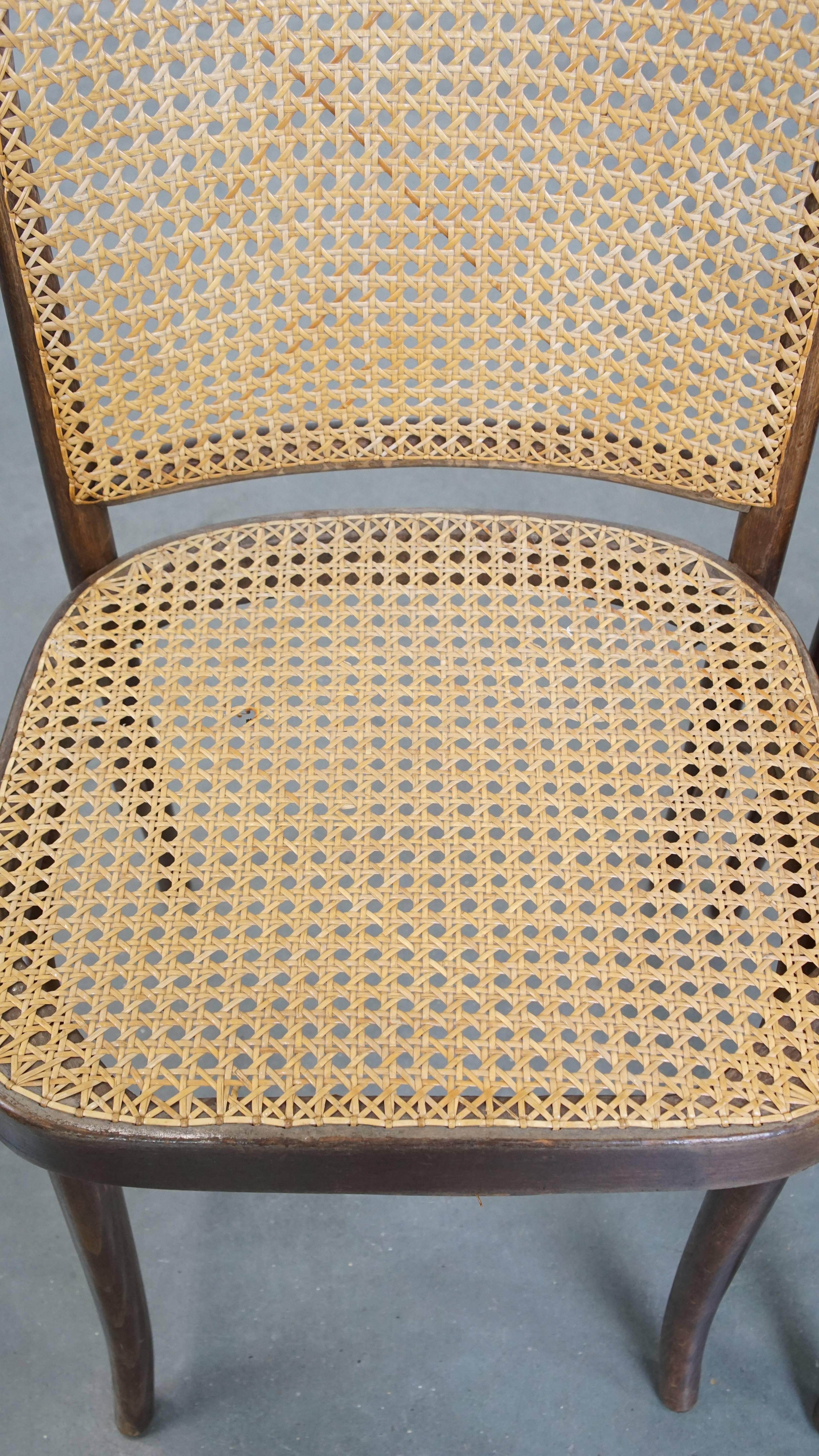 Set of 2 bistro chairs with wooden frame In Fair Condition For Sale In Harderwijk, NL