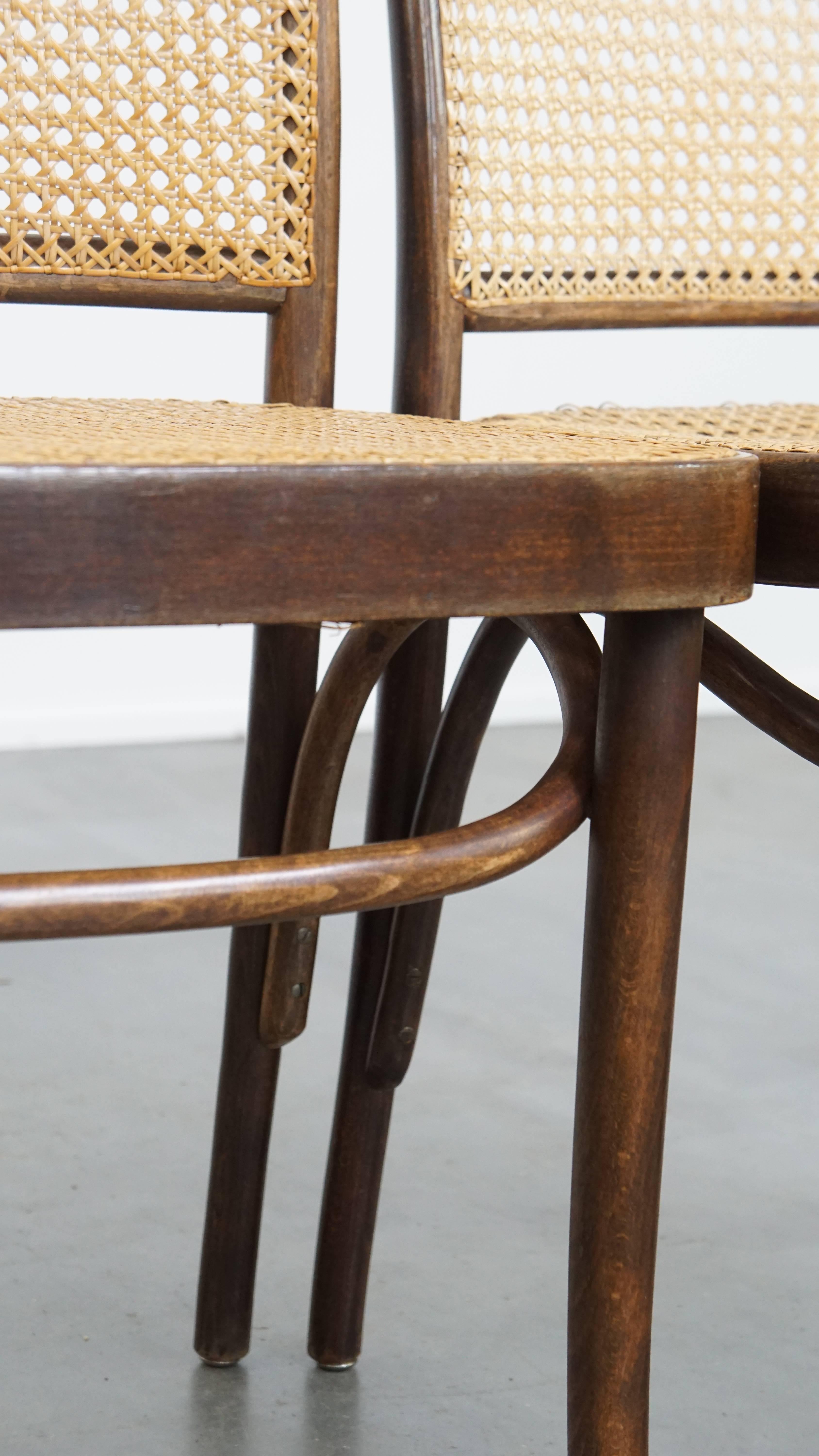 Set of 2 bistro chairs with wooden frame For Sale 2