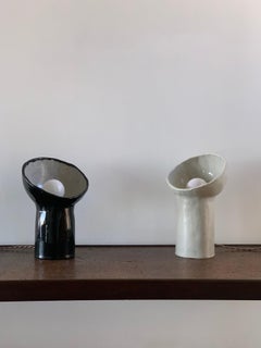 Set of 2 Black and White Cyclope Lamps