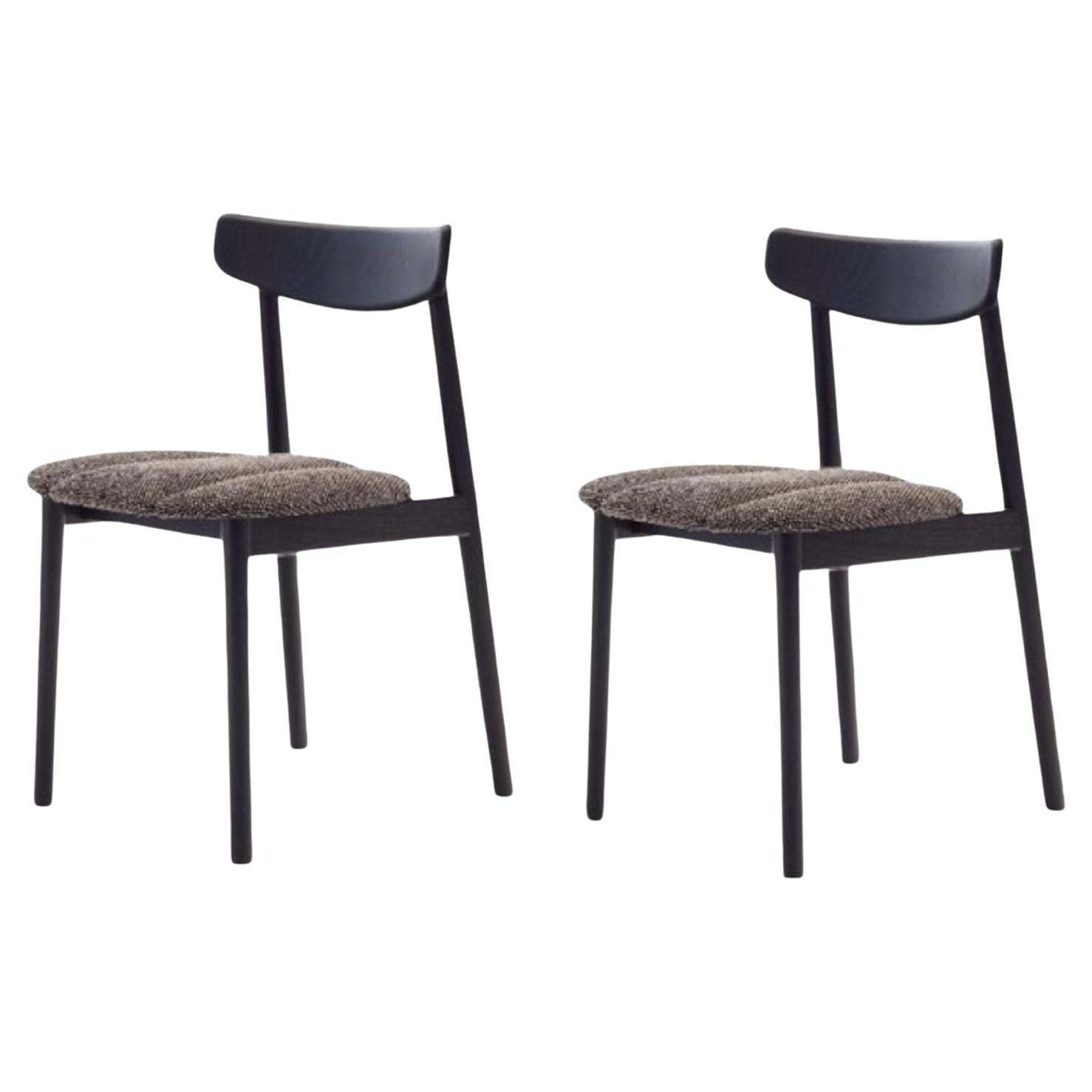 Set of 2 Black Ash Klee Chairs 2 by Sebastian Herkner