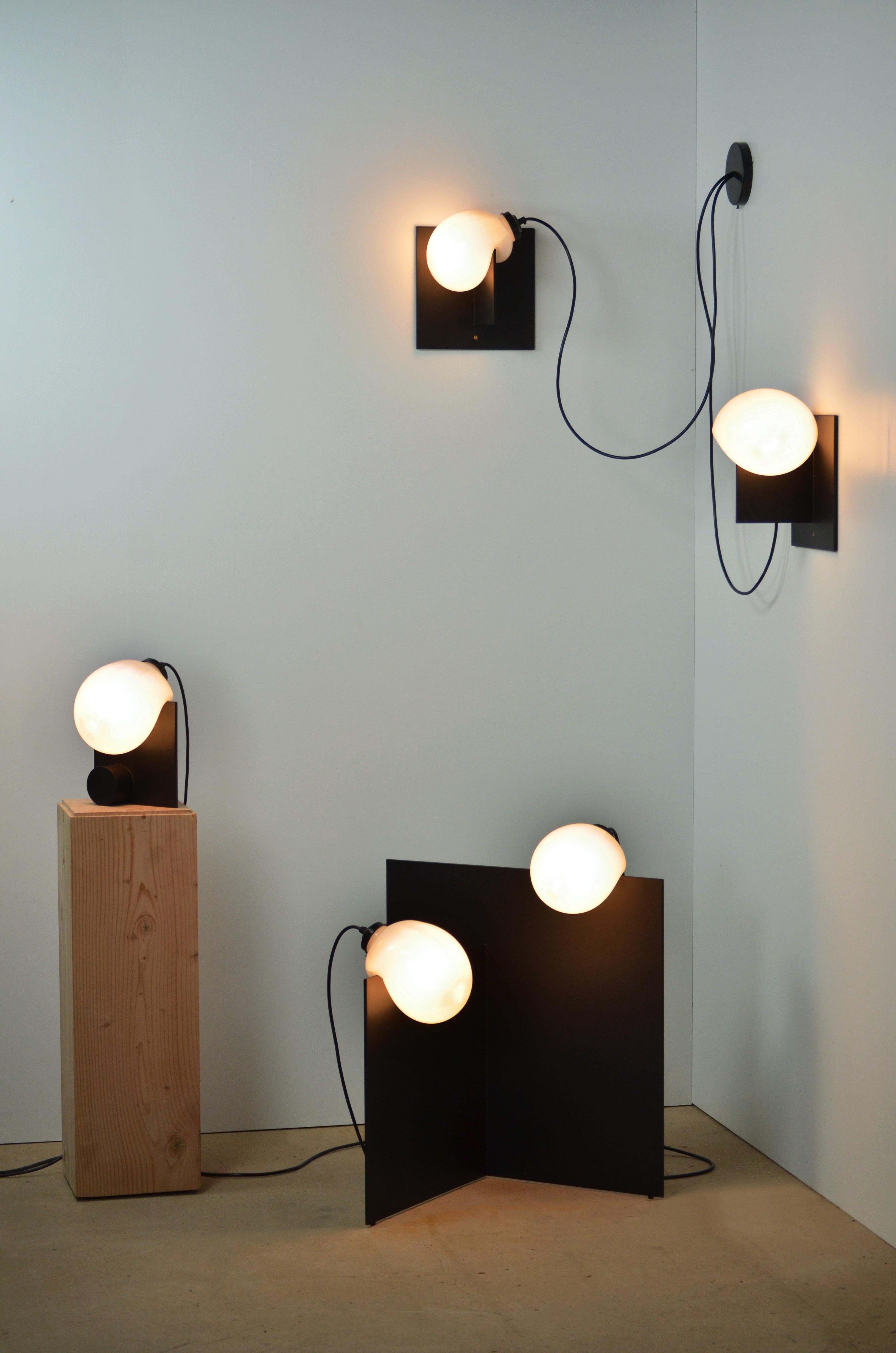 Post-Modern Set of 2 Black Bloop Sconces by Nick Pourfard For Sale