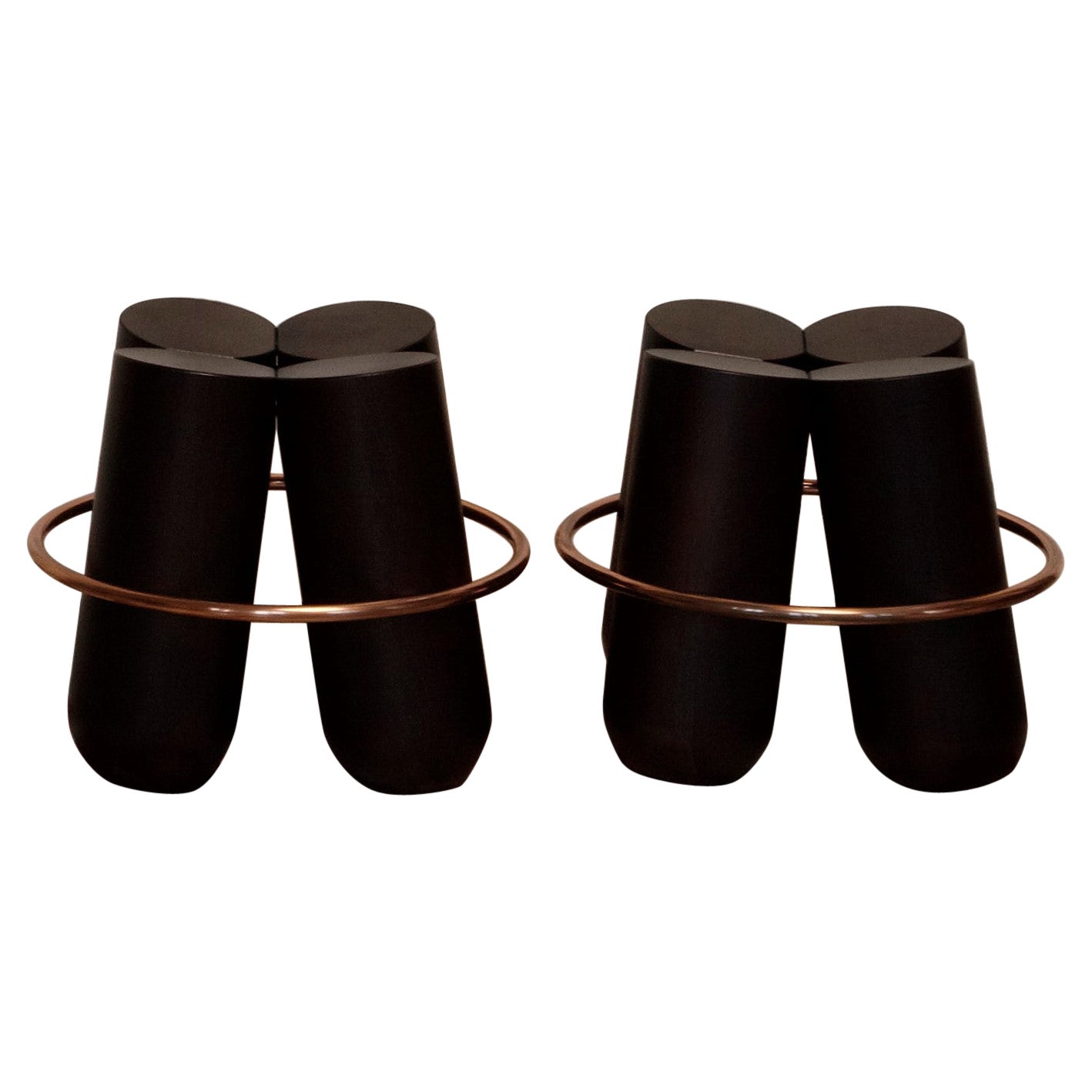 Set of 2 Black Bolt Stools, Note Design Studio