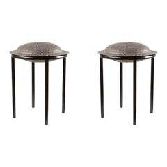 Set of 2 Black Cana Stool by Pauline Deltour