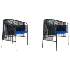Set di 2 sedie Caribe Lounge Chair nere di Sebastian Herkner