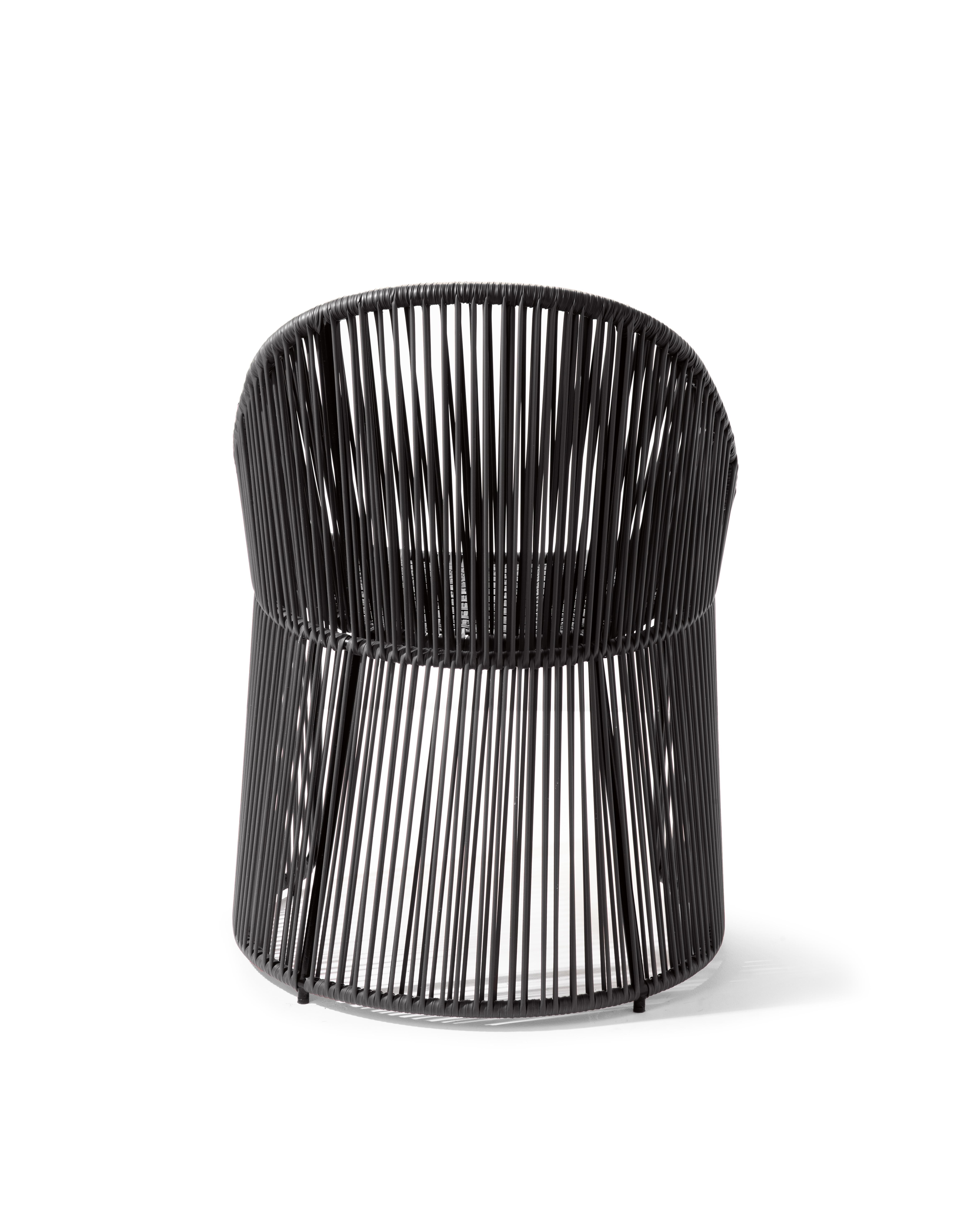 Powder-Coated Set of 2 Black Cartagenas Dining Chair by Sebastian Herkner For Sale
