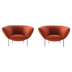 Ensemble de 2 fauteuils You chromés noirs par Luca Nichetto