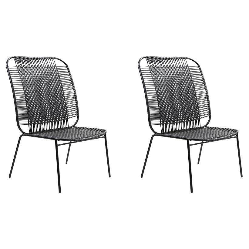 Set of 2 Black Cielo Lounge High Chair by Sebastian Herkner For Sale