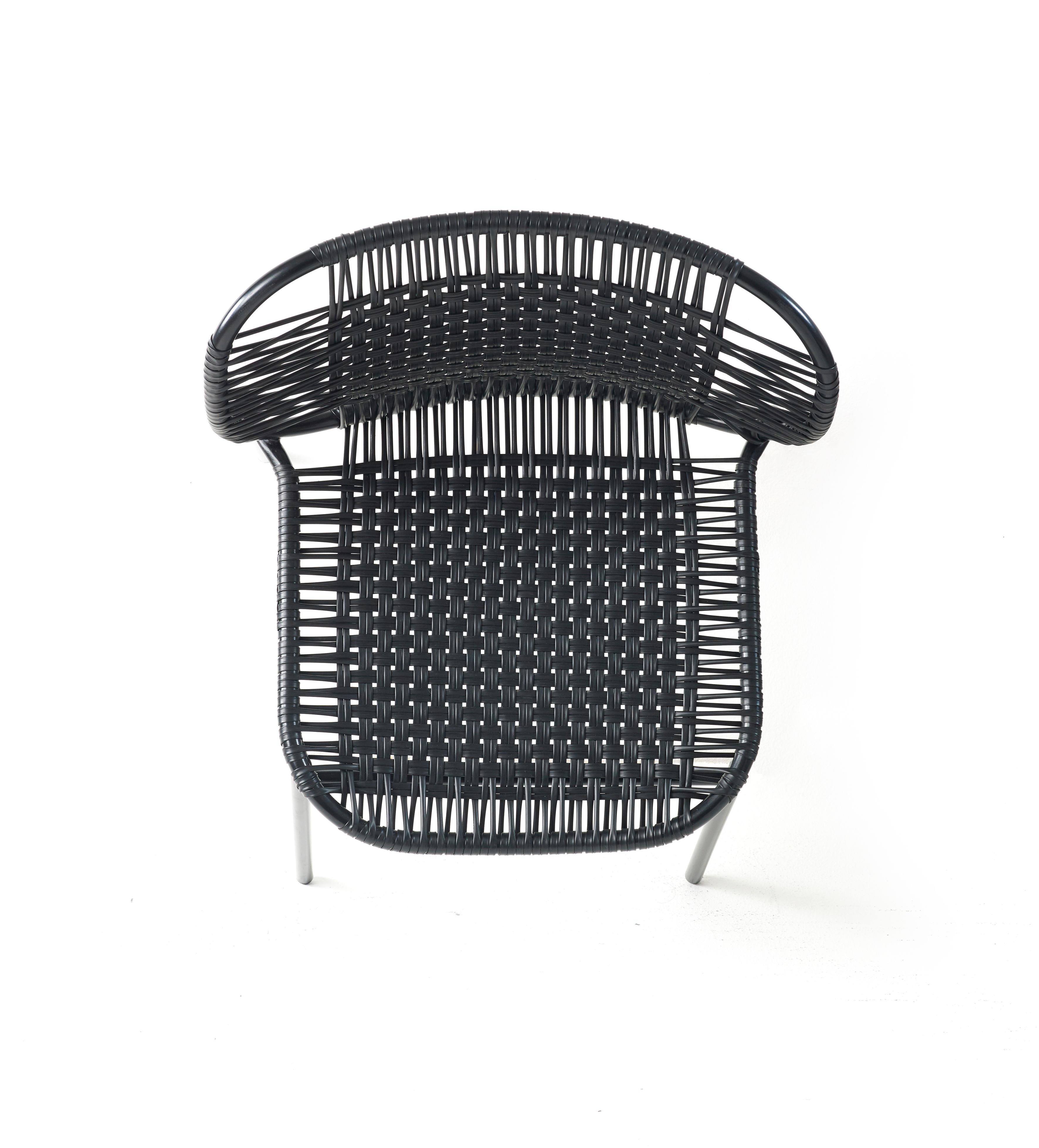 Modern Set of 2 Black Cielo Stacking Chair by Sebastian Herkner For Sale