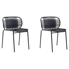 Set of 2 Black Cielo Stacking Chair by Sebastian Herkner