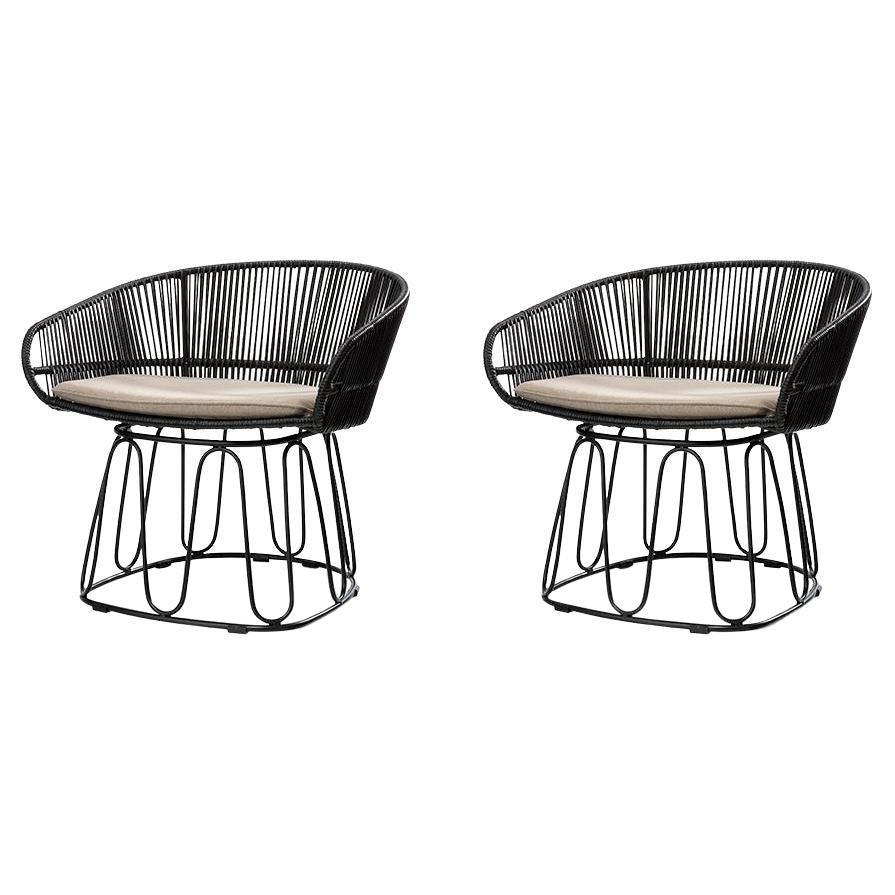 Set di 2 sedie Circo Lounge Chair nere di Sebastian Herkner