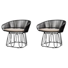 Set di 2 sedie Circo Lounge Chair nere di Sebastian Herkner