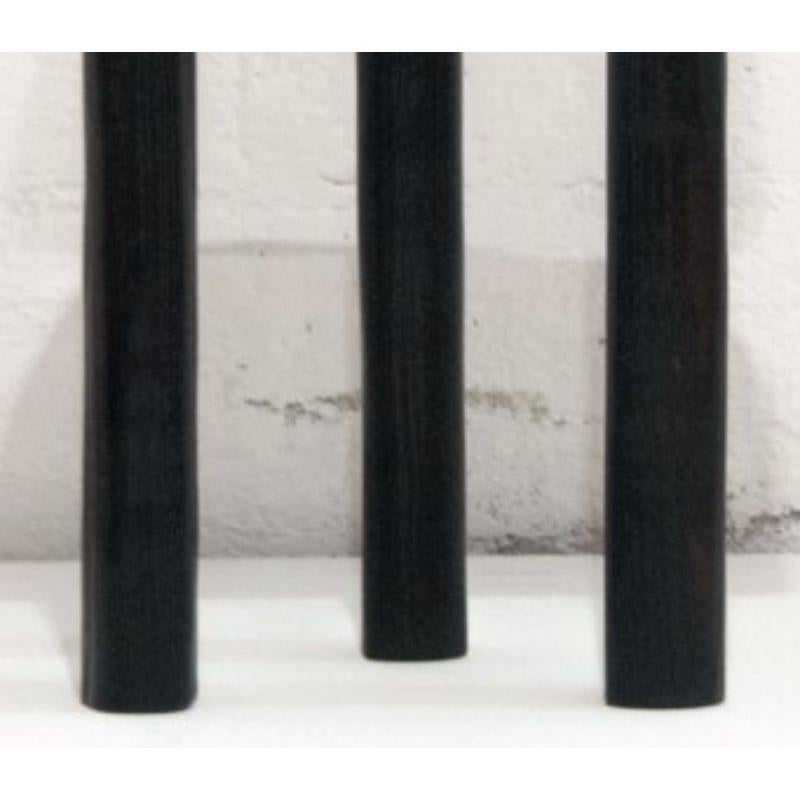 Set of 2 Black Fingerprint Stools by Victor Hahner In New Condition For Sale In Geneve, CH