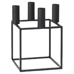 Set Of 2 Black Kubus and Base 4 Candle Holder by Lassen