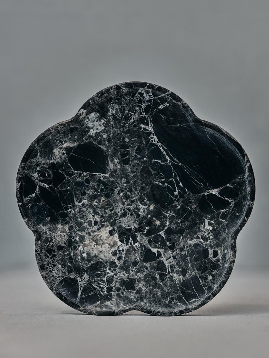 Modern Set of 2 Black Marble Ariadne Coasters by Faye Tsakalides