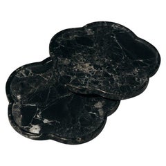 Set of 2 Black Marble Ariadne Coasters by Faye Tsakalides