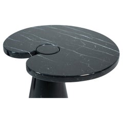 Set of 2 Black Marble Console Tables model ''Eros'' by Angelo Mangiarotti