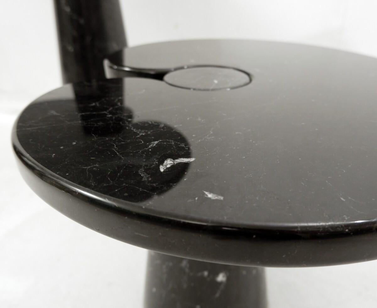 Set of 2 Black Marble Console Tables Model ''Eros'' by Angelo Mangiarotti In Good Condition In Brussels, BE