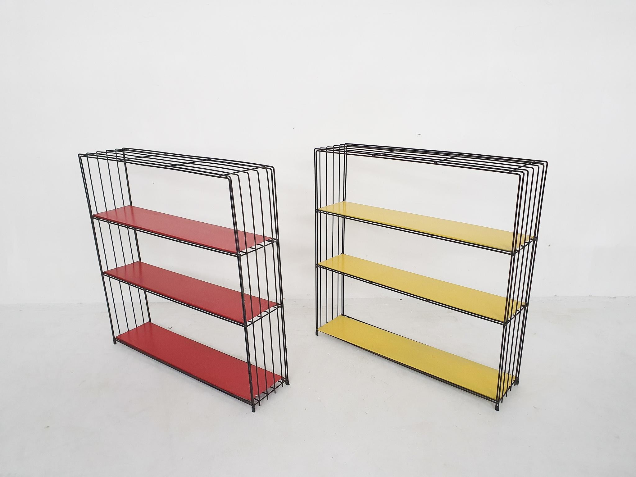 Set of 2 Black Metal Room Dividers or Bookcase by Tjerk Reijenga for Pilastro In Good Condition In Amsterdam, NL