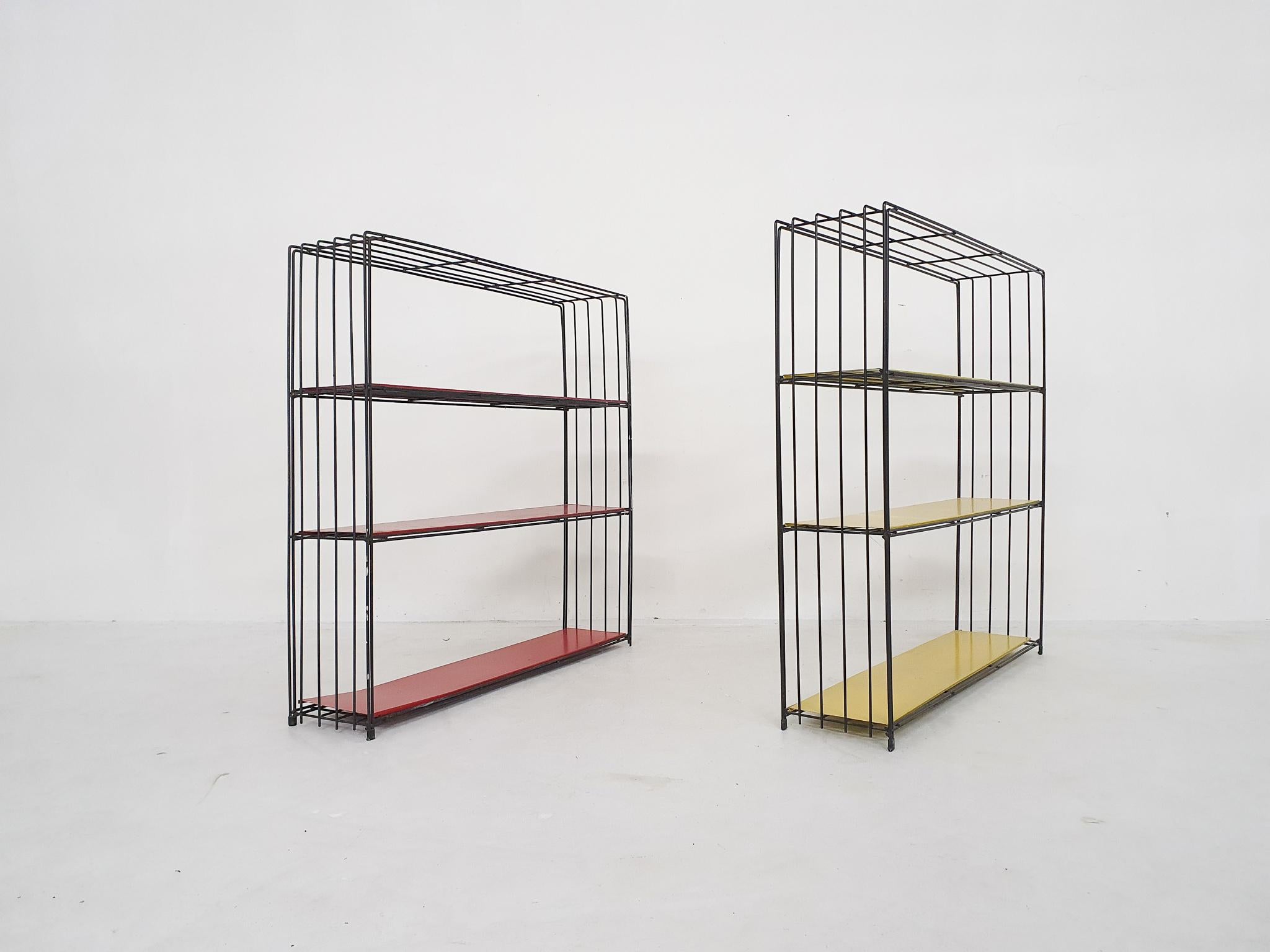 Set of 2 Black Metal Room Dividers or Bookcase by Tjerk Reijenga for Pilastro 2