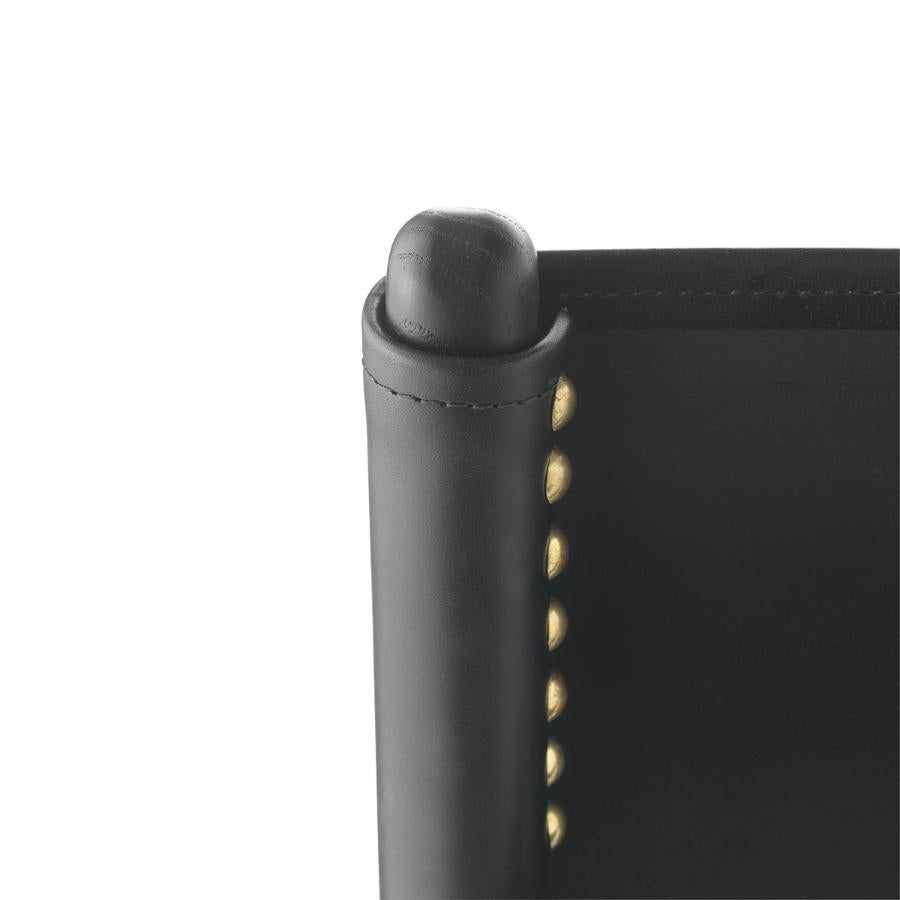 Set di 2 sedie Saxe in Oak tinto nero e pelle nera di By Lassen in vendita 1