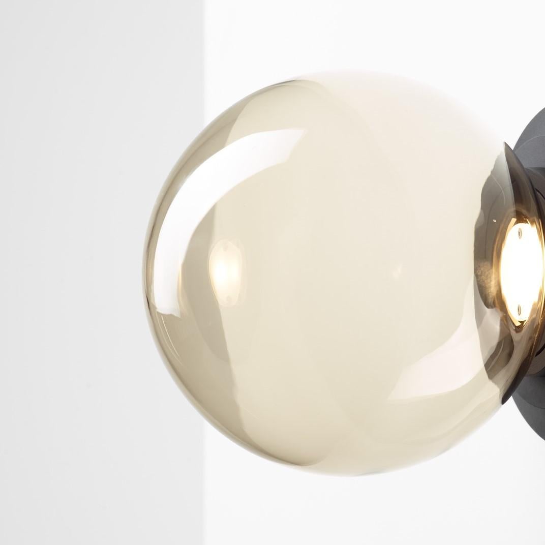 Modern Set of 2 Black Stratos Ball Wall Light by Dechem Studio For Sale