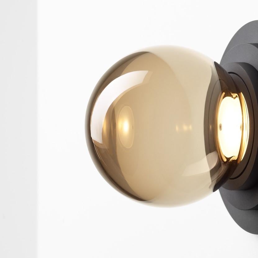 Modern Set of 2 Black Stratos Mini Ball Wall Light by Dechem Studio For Sale
