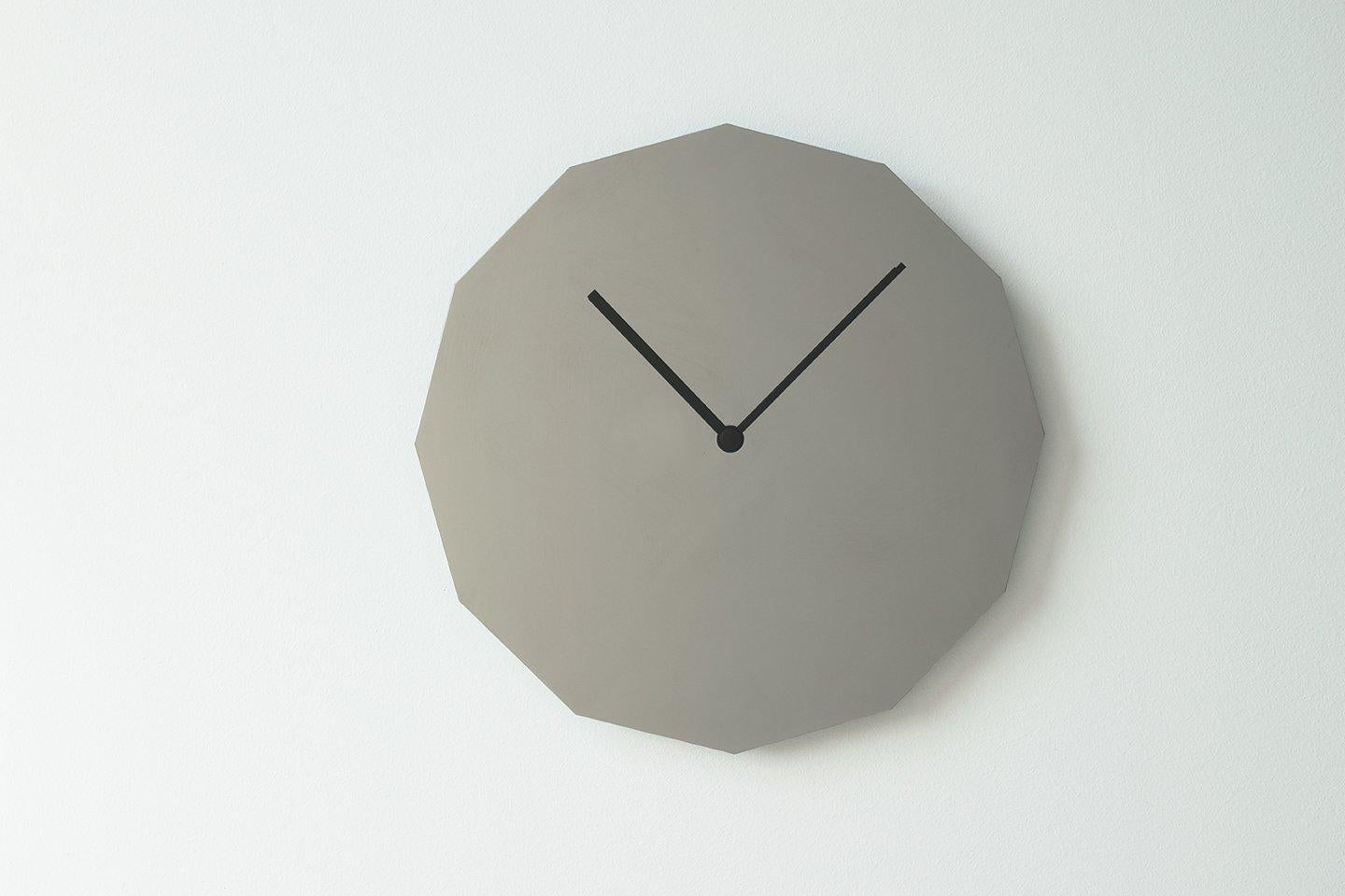 Organic Modern Set of 2 Black Twelve Wall Clocks by Sebastian Scherer For Sale