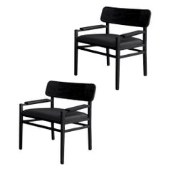 Set of 2 Black XVI Décima Sexta Lounge Chairs by Joel Escalona