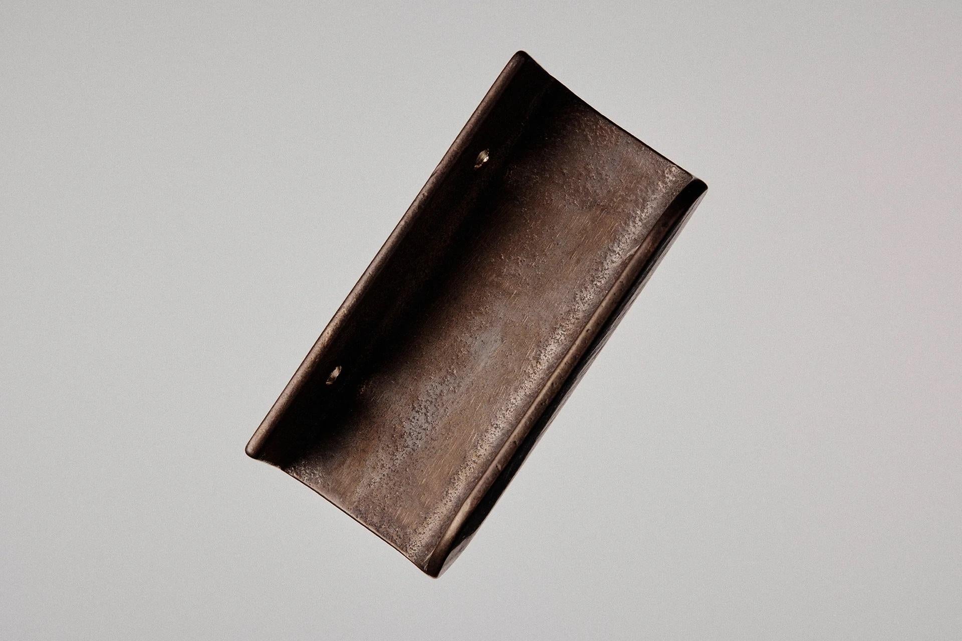 Modern Set of 2 Blackened Mini Cove Handles by Henry Wilson For Sale