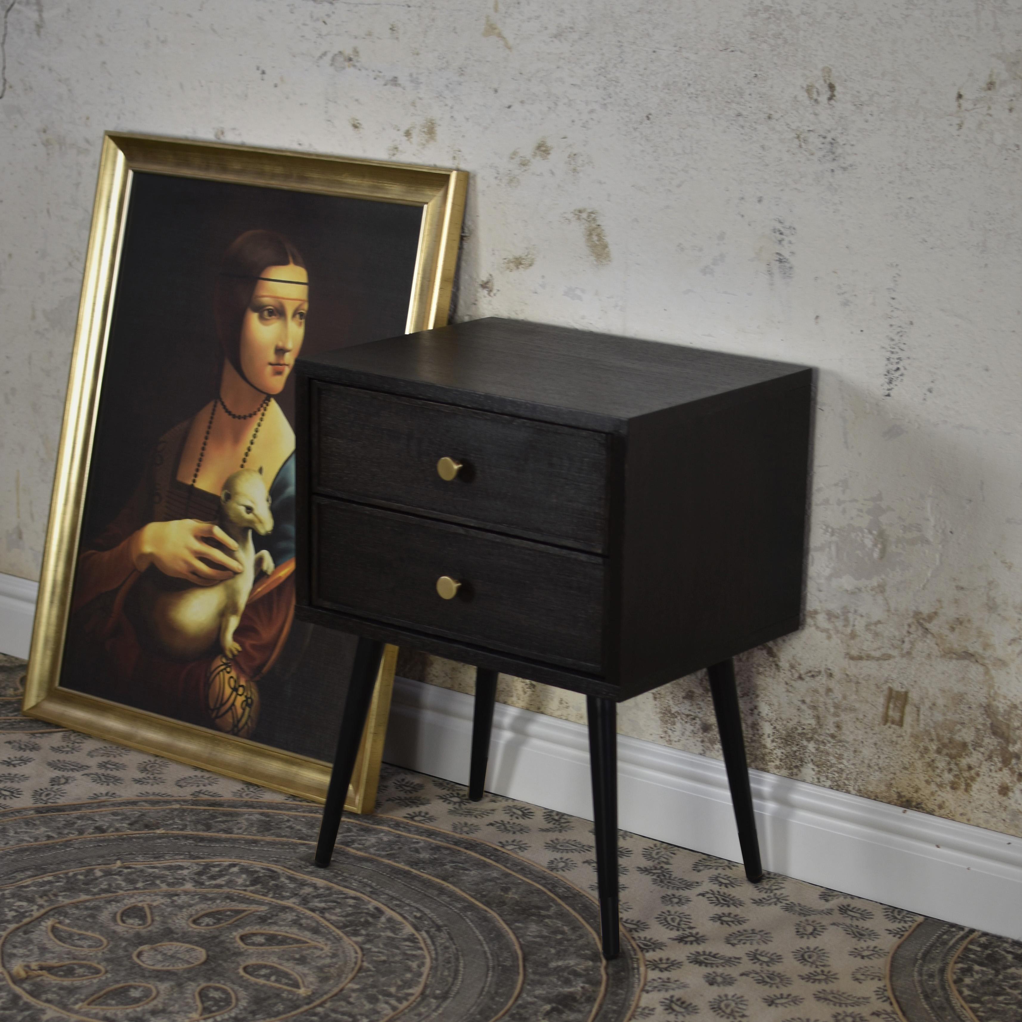 Set Of 2 Blackie + Bedstands by Pastform
Dimensions: D 35 x W 45 x H 60 cm.
Materials: Stained and varnished wood.

Available in different wood color finishes: Whiskey, Rum, BPA, Nobel, Brandy, Schwarz, and Natura. Please contact us.

Rooted in a