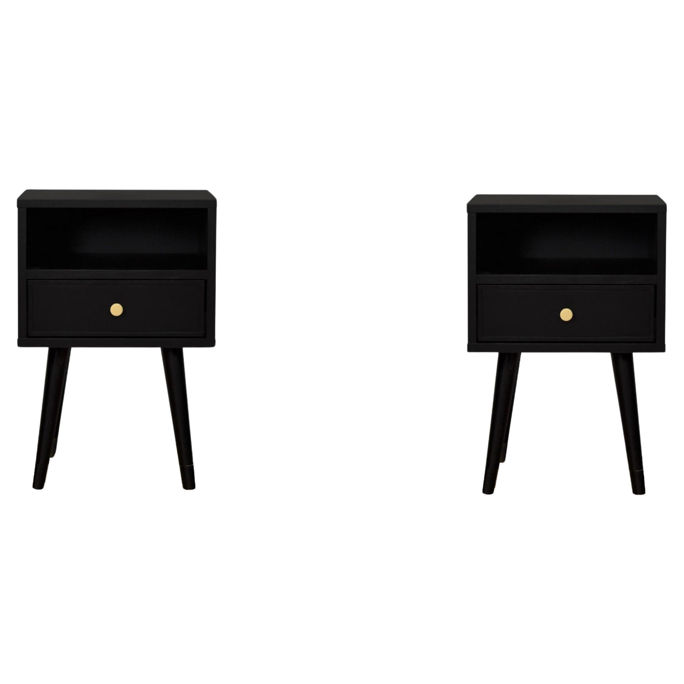 Set Of 2 Blackie N Bedstands by Pastform For Sale