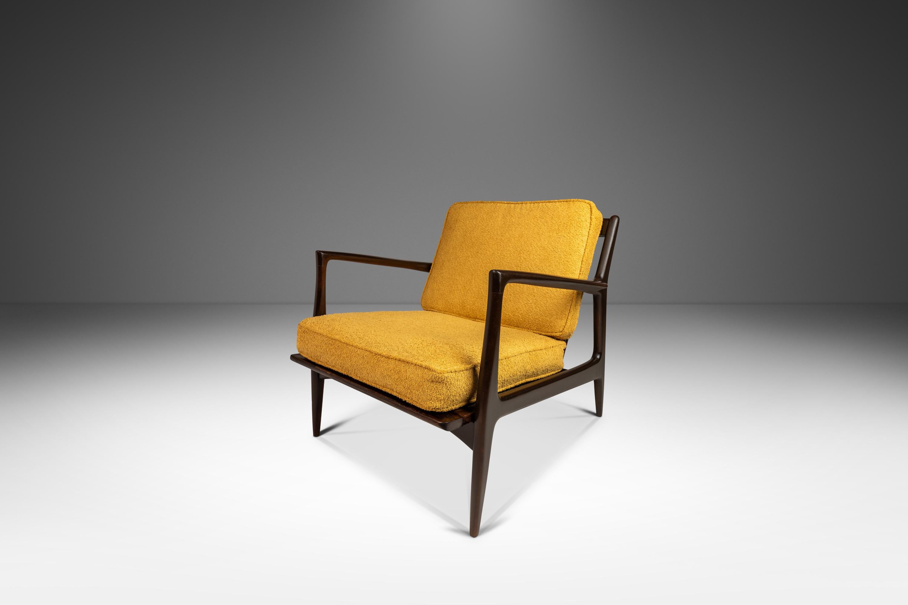 Mid-Century Modern Set of 2 'Blade Arm' Lounge Chairs by Ib Kofod Larsen for Selig, Denmark, 1960's