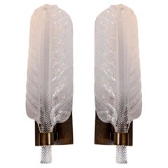 Set of 2 Blown Leaf Wall Lights, Contemporary, UL Certified