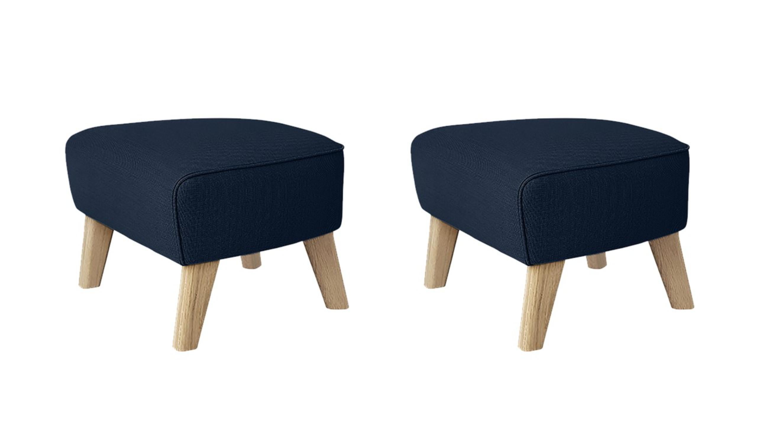 Set of 2 blue and natural oak sahco zero footstool by Lassen
Dimensions: W 56 x D 58 x H 40 cm 
Materials: Textile
Also available: Other colors available.

The my own chair footstool has been designed in the same spirit as Flemming Lassen’s