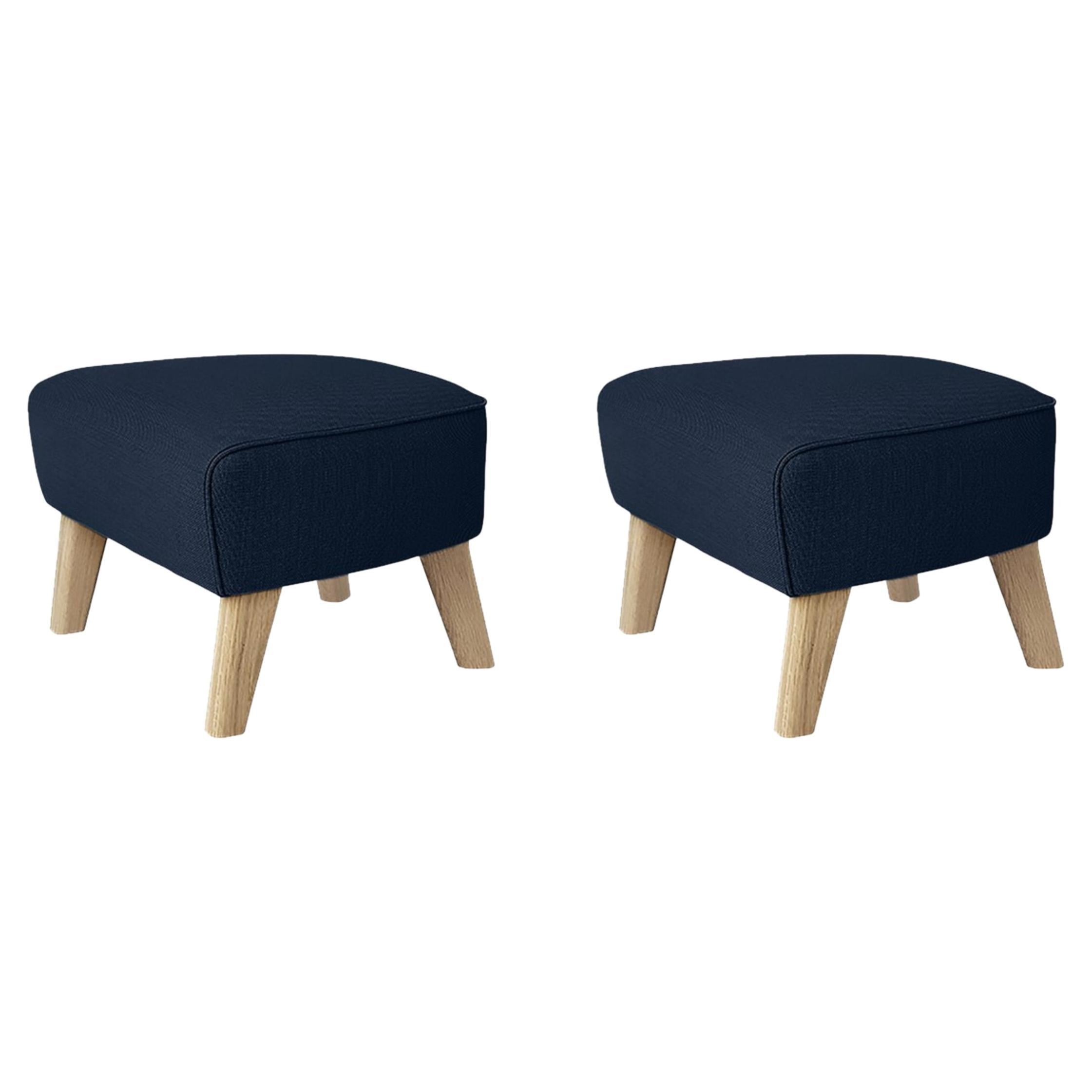 Set of 2 Blue and Natural Oak Sahco Zero Footstool by Lassen For Sale