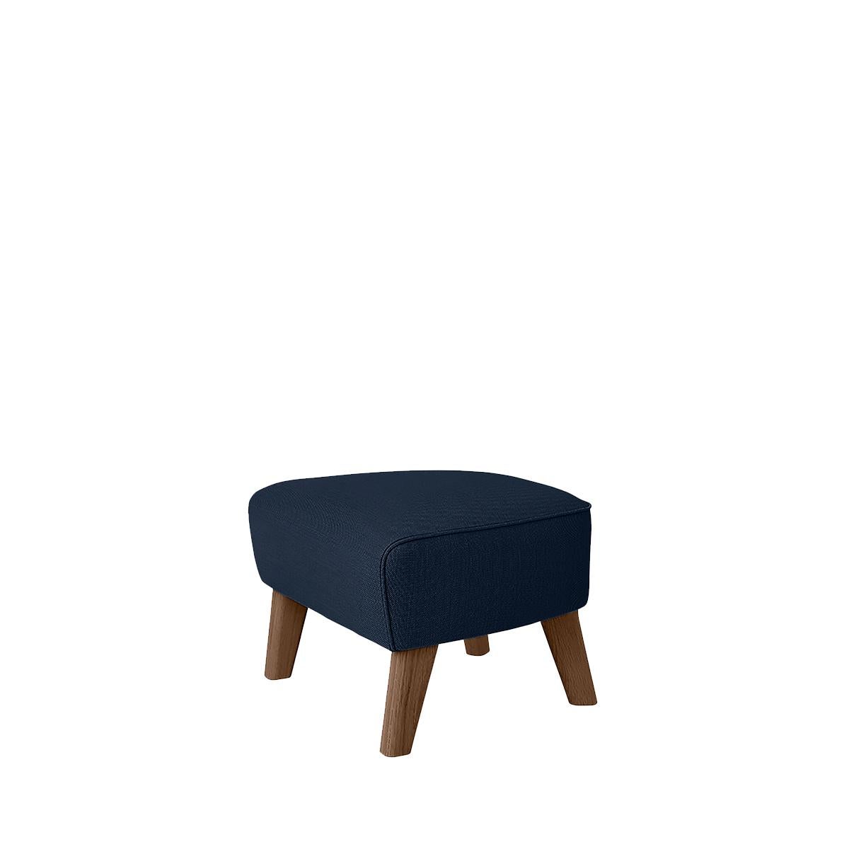 Post-Modern Set of 2 Blue and Smoked Oak Sahco Zero Footstool by Lassen For Sale