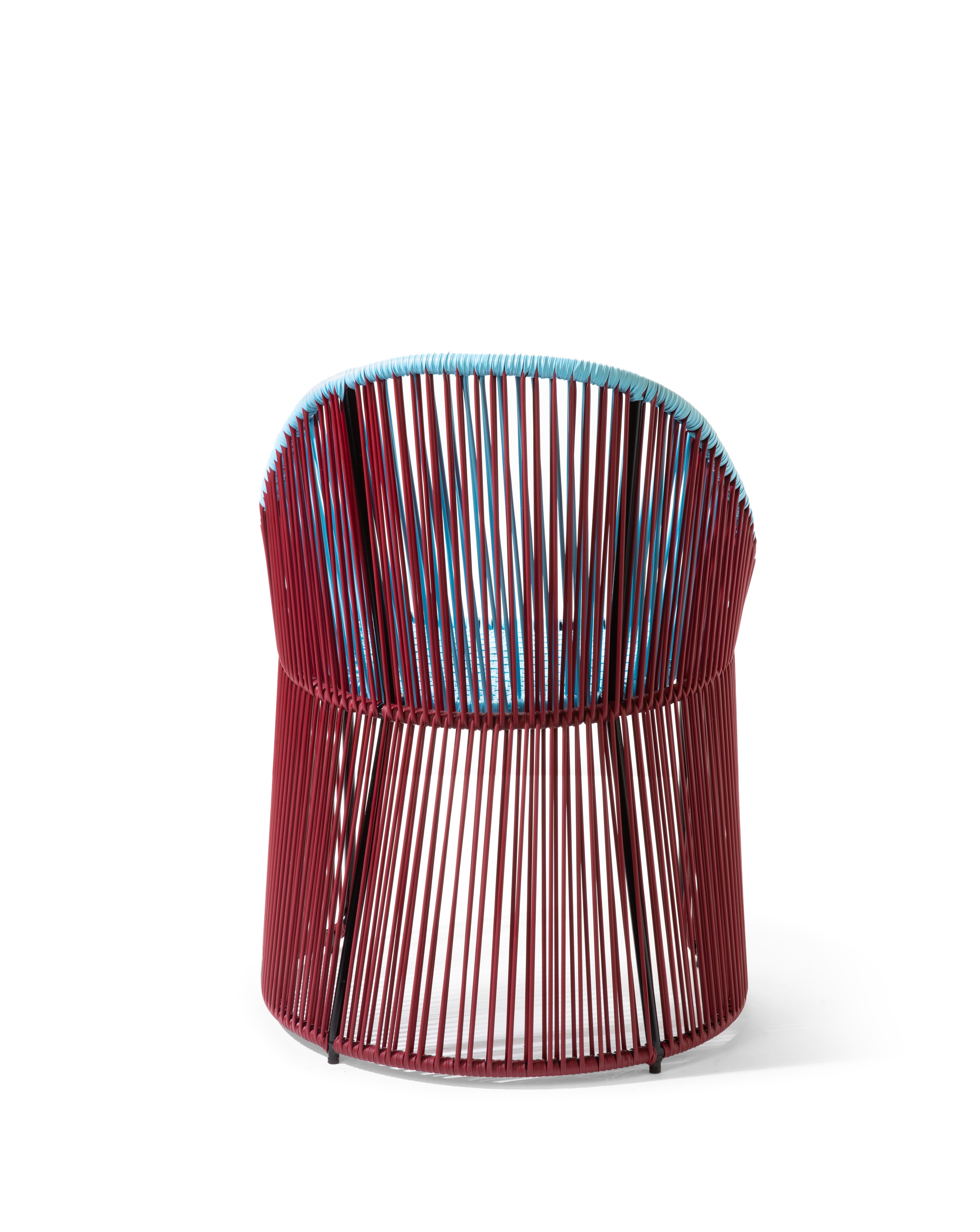 Powder-Coated Set of 2 Blue Cartagenas Dining Chair by Sebastian Herkner For Sale