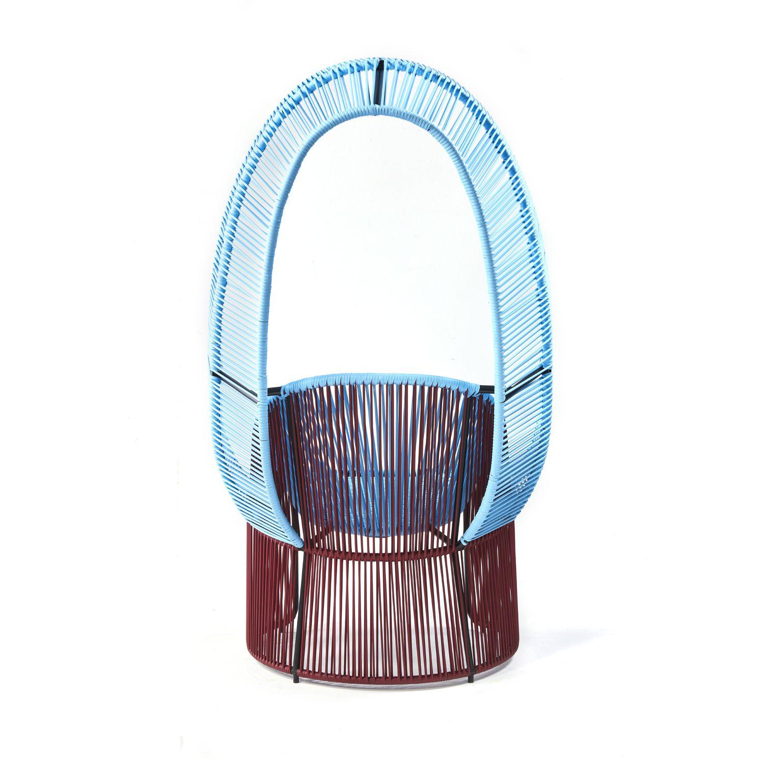 Powder-Coated Set of 2 Blue Cartagenas Reina Chair by Sebastian Herkner For Sale