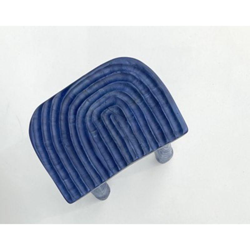 German Set of 2 Blue Fingerprint Stools by Victor Hahner For Sale