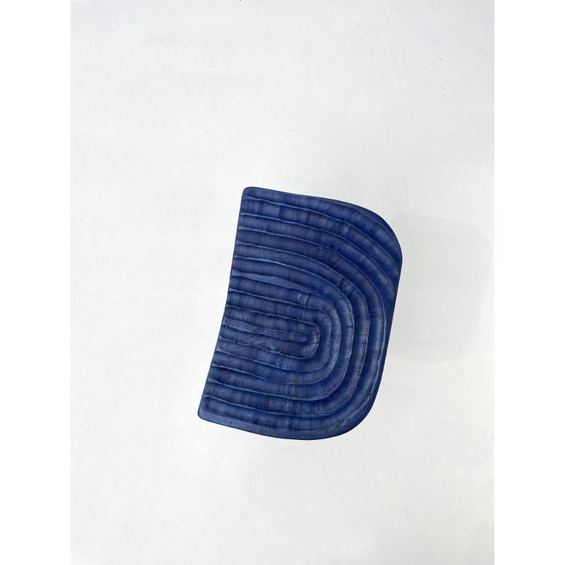 Ash Set of 2 Blue Fingerprint Stools by Victor Hahner