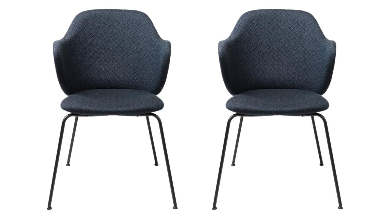 Set of 2 blue Jupiter Lassen chairs by Lassen
Dimensions: W 58 x D 60 x H 88 cm 
Materials: Textile

The Lassen chair by Flemming Lassen, Magnus Sangild and Marianne Viktor was launched in 2018 as an ode to Flemming Lassen’s uncompromising