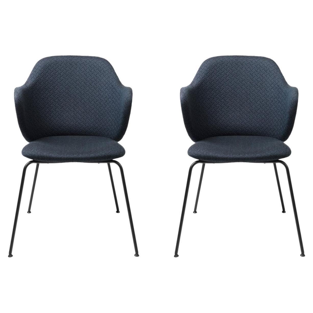 Set of 2 Blue Jupiter Lassen Chairs by Lassen