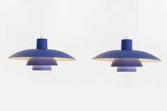 Set of 2 Blue PH 4/3 Lamps by Poul Henningsen for Louis Poulsen, 1970's Denmark