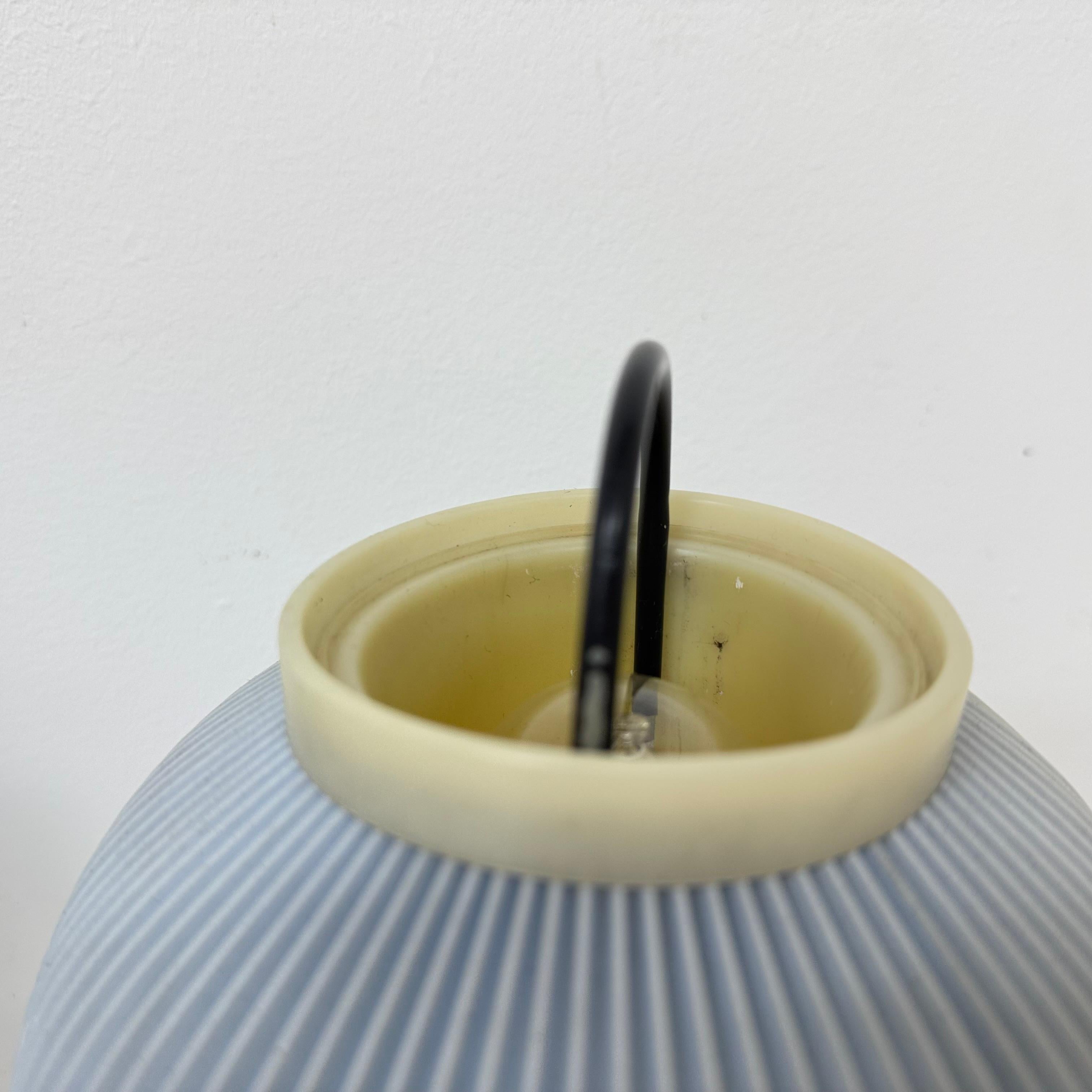 Set of 2 blue ripsal table lamps tripod , 1950s For Sale 8