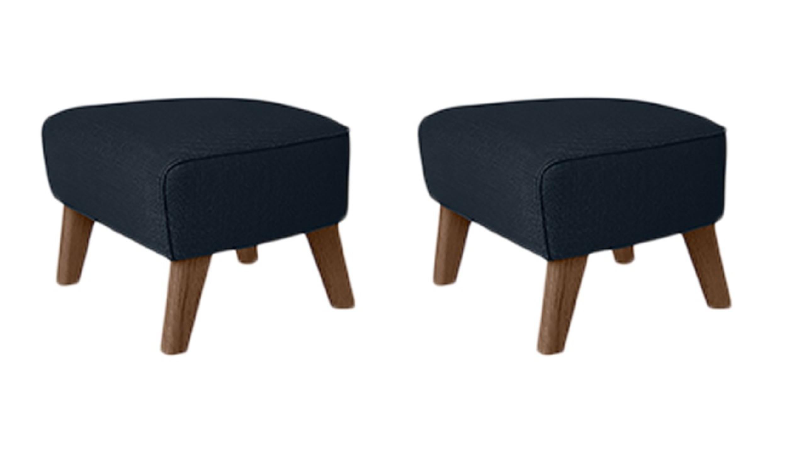 Set of 2 blue, smoked Oak Raf Simons Vidar 3 My Own Chair footstools by Lassen
Dimensions: w 56 x d 58 x h 40 cm 
Materials: Textile
Also Available: Other colors available.

The My Own Chair footstool has been designed in the same spirit as