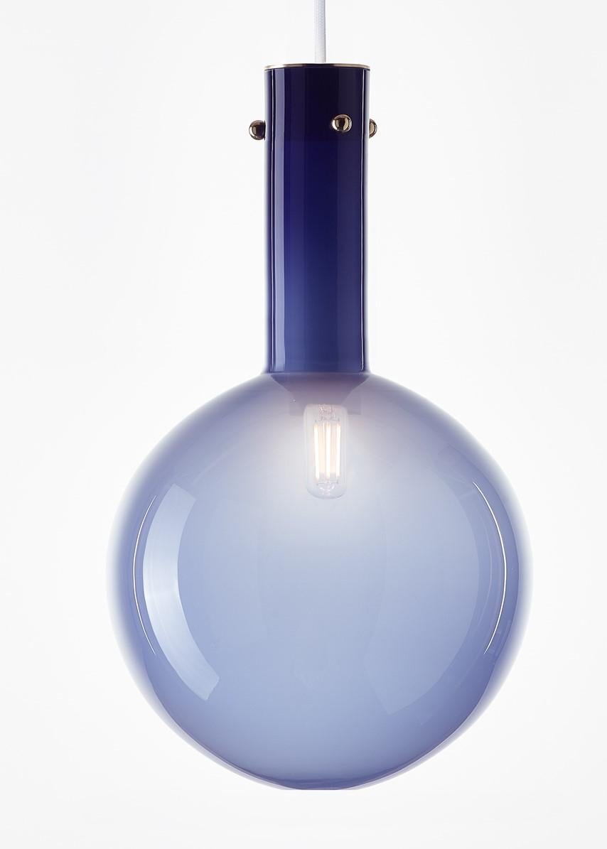 Modern Set of 2 Blue Sphaerae Pendant Lights by Dechem Studio For Sale